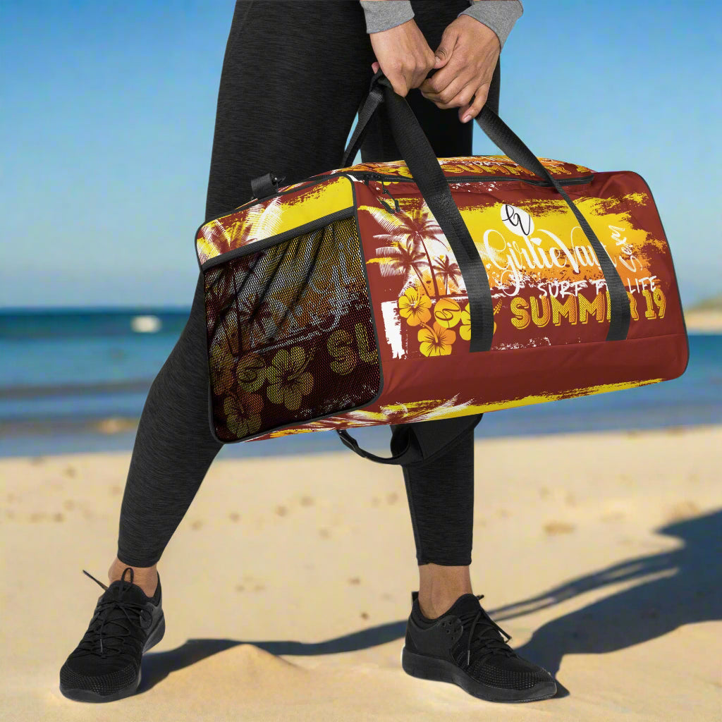 Brown Yellow Summers Duffle bag