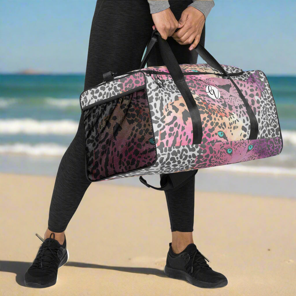 Ombre Black Leopard Duffle bag