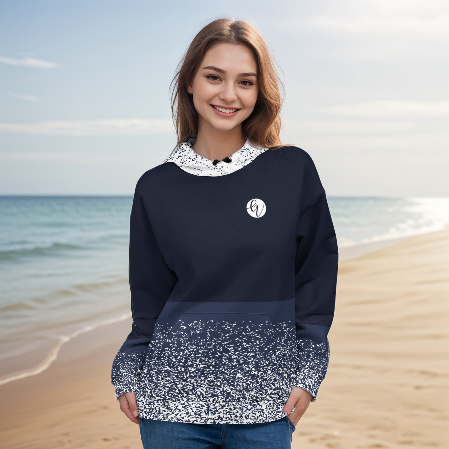 Sparkling Greyish Blue Hoodie