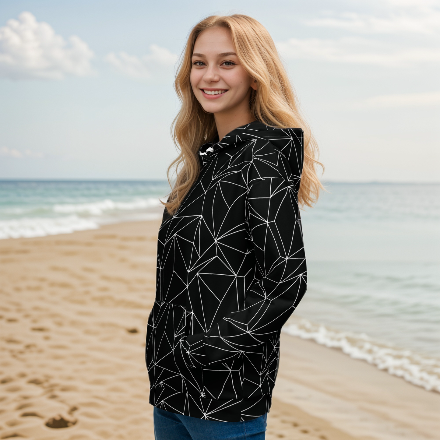 Black and white abstract Hoodie
