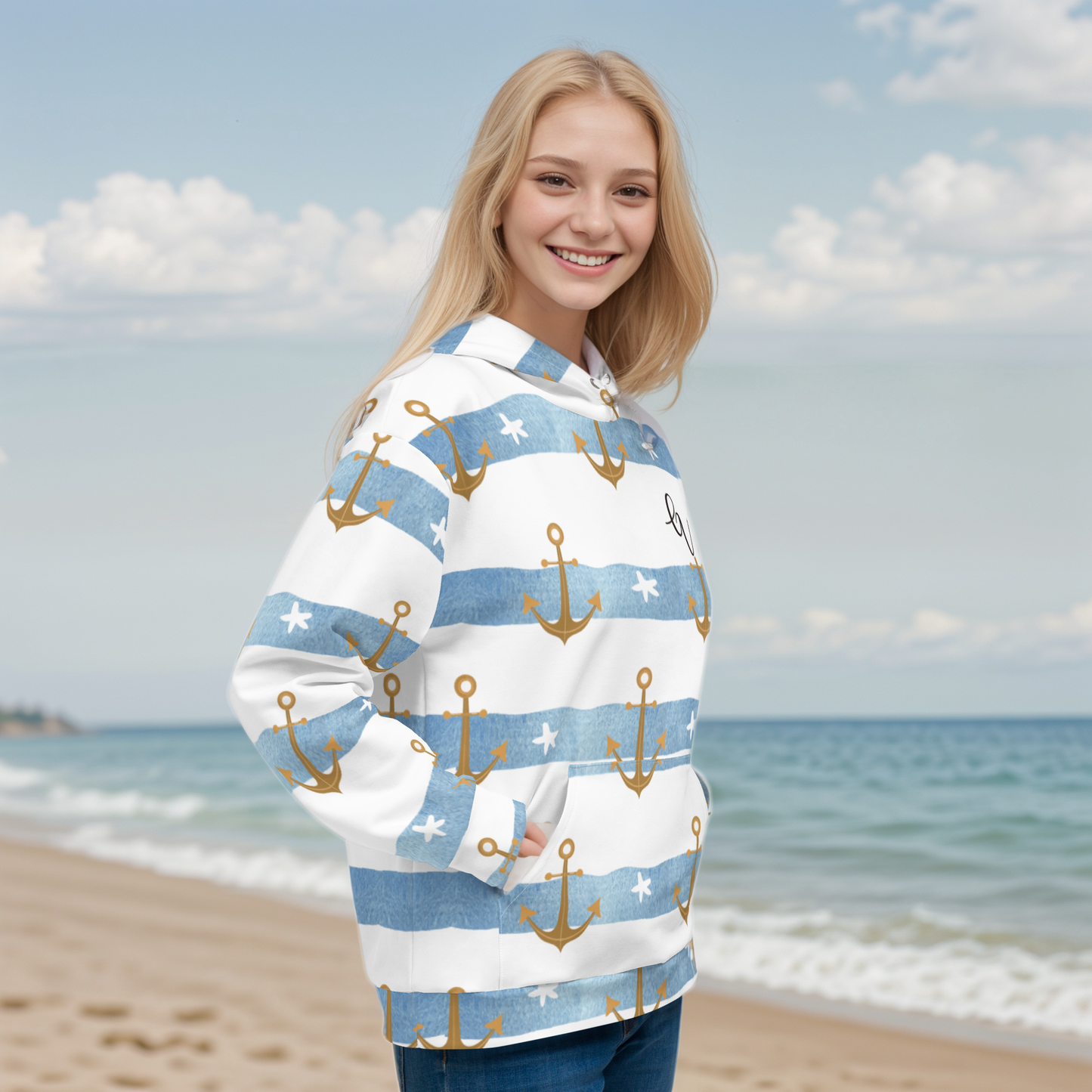 Anchor stripes Hoodie