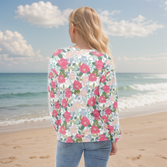 Iguana Green Peonies Sweatshirt