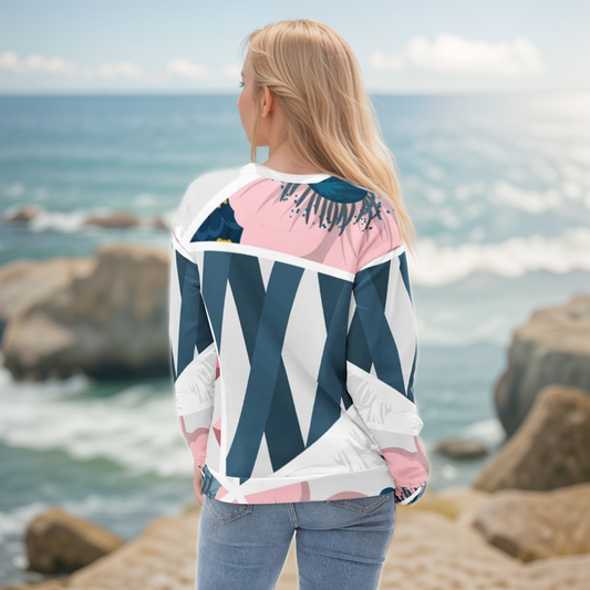 Peach Blue Pattern Sweatshirt