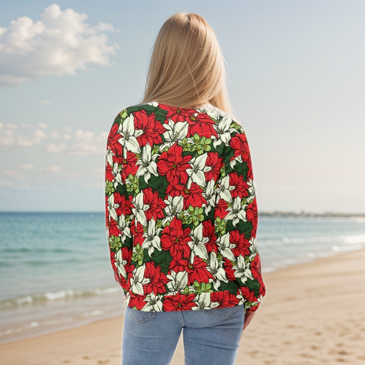 Red Color floral Sweatshirt