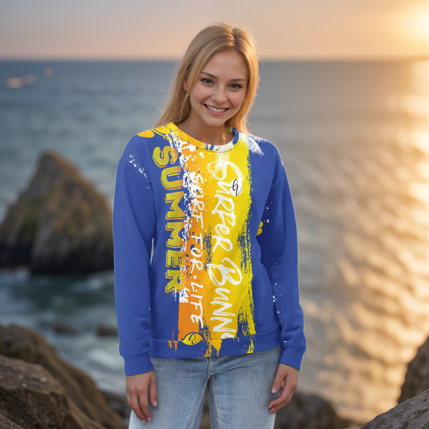 Blue Yellow Summer Sweatshirt