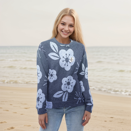 Grey Floral Sweatshirt