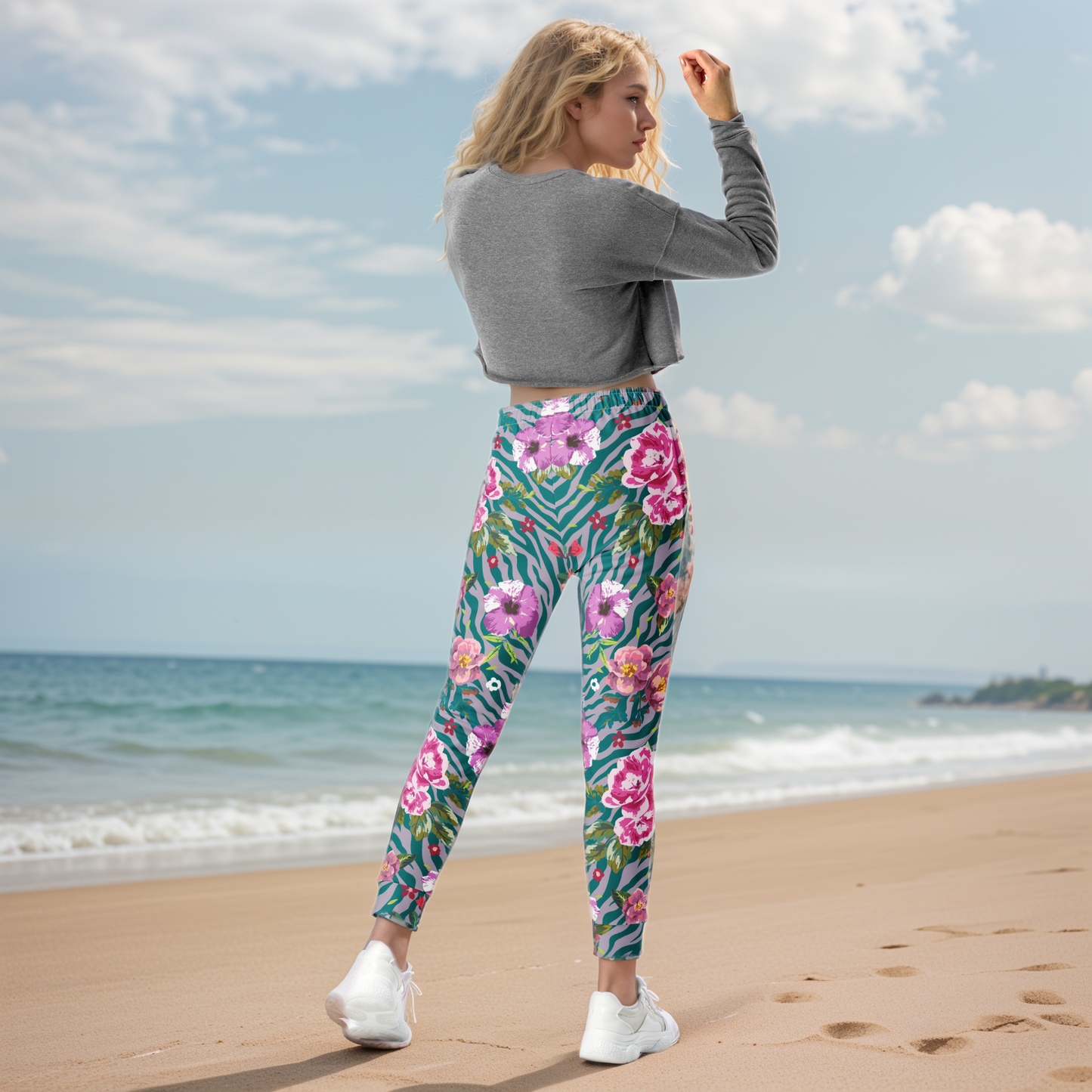 Orchid Floral Pattern Joggers