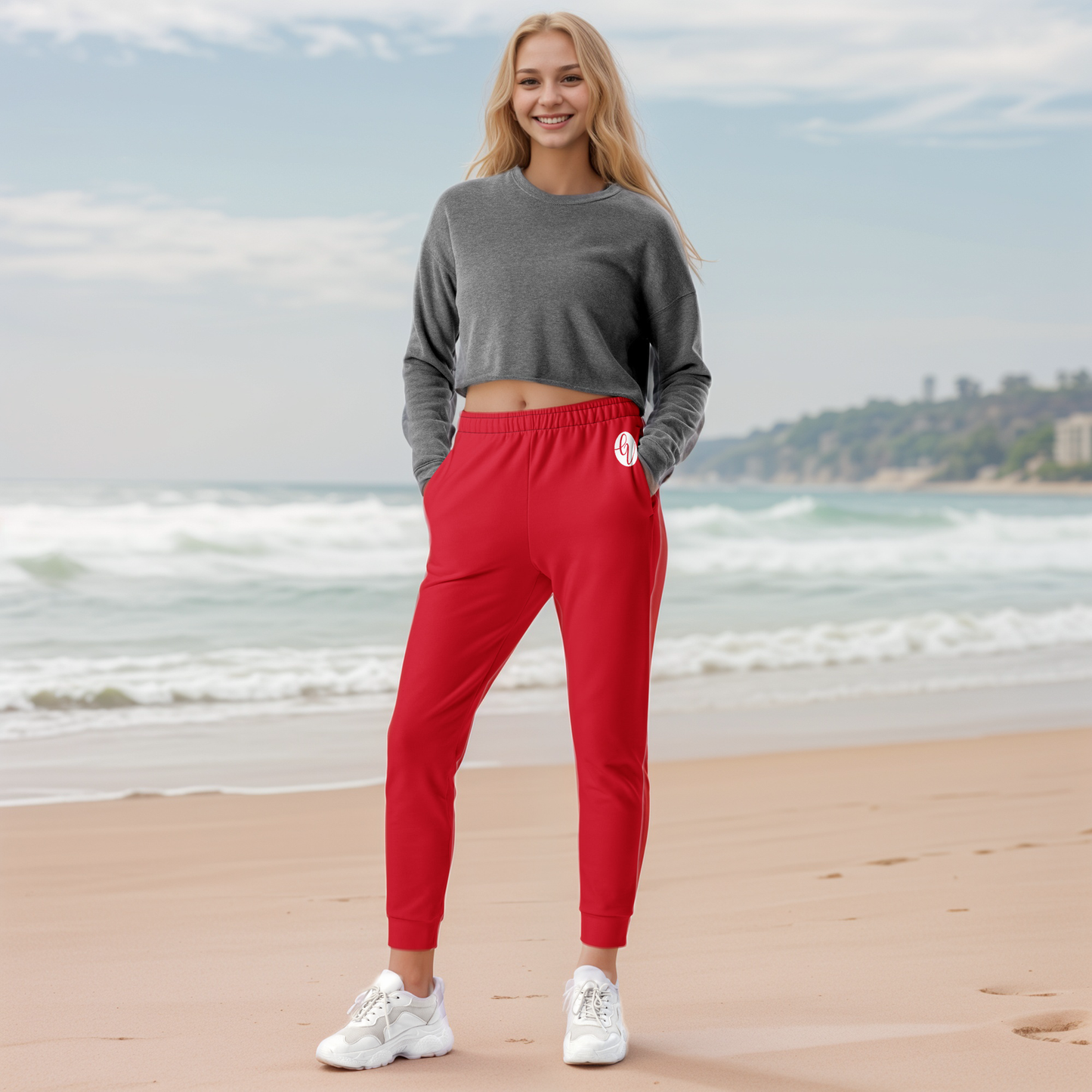 Red Colored Joggers