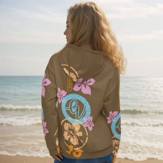 Brown Flowers Hoodie