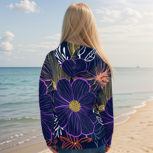 Navy floral Hoodie