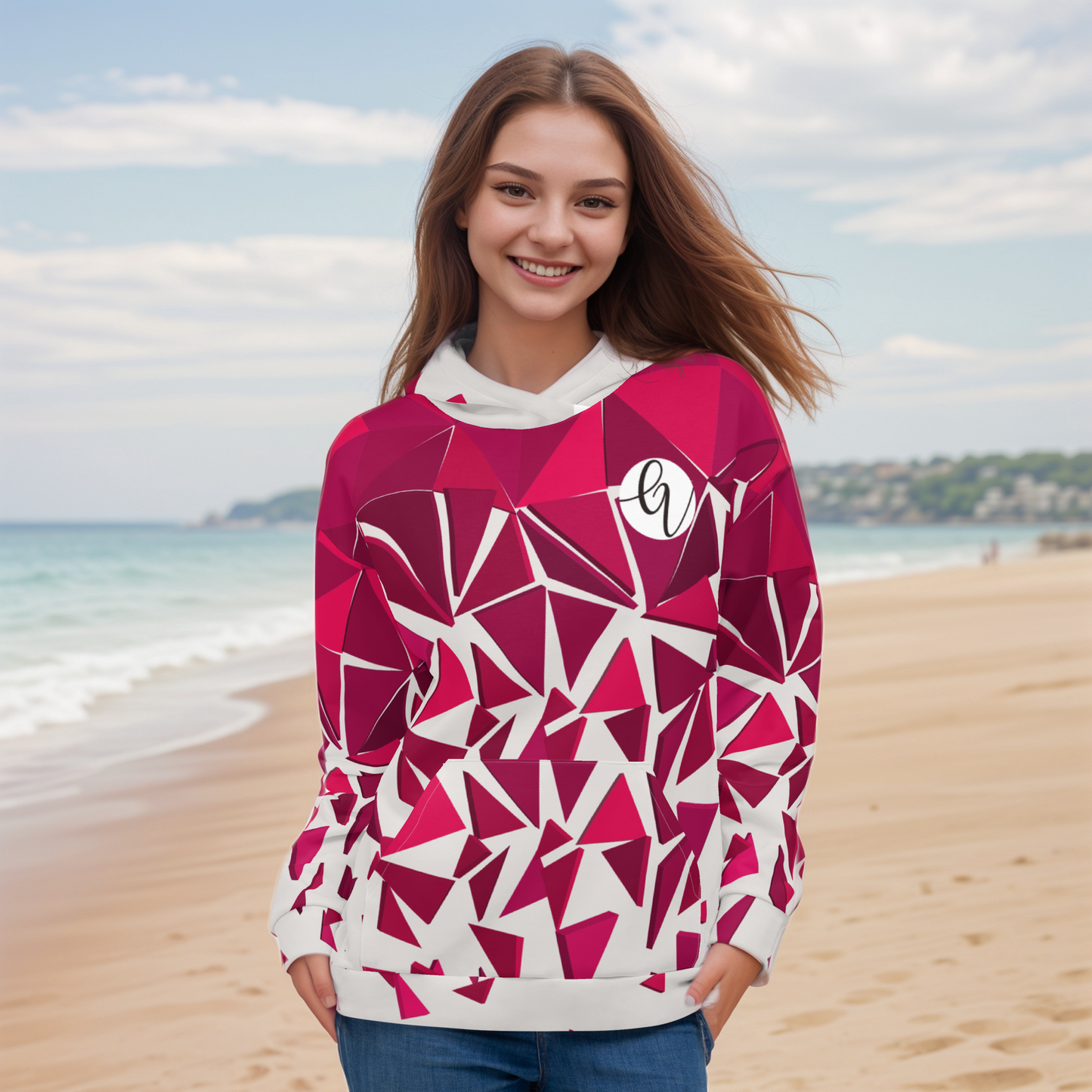 Red ruby mosaic Hoodie