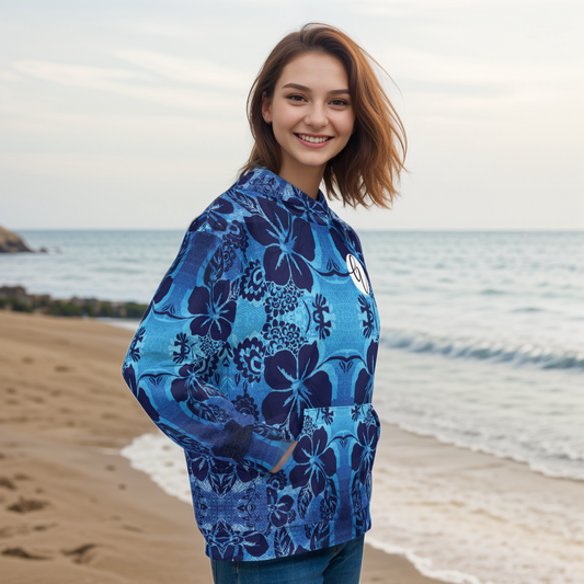 Blue floral Hoodie