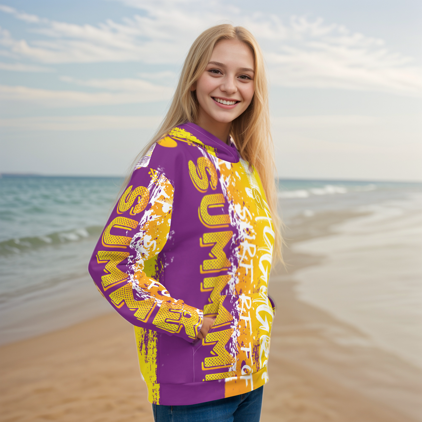 Purple yellow Hoodie