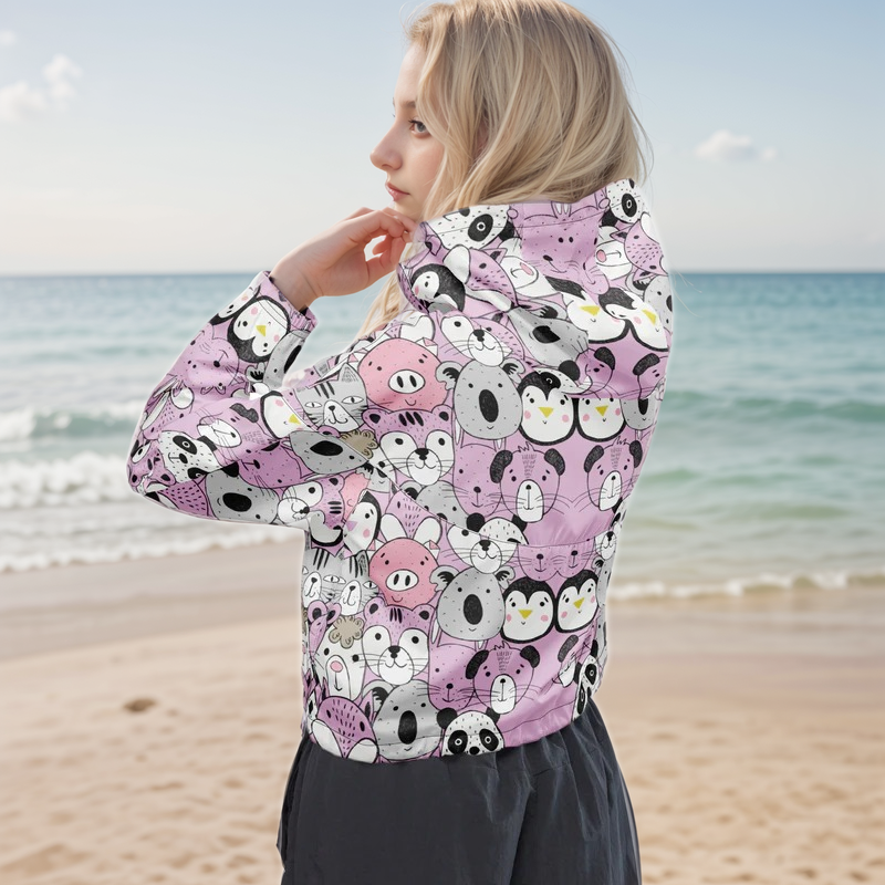 Beary Bear cropped windbreaker