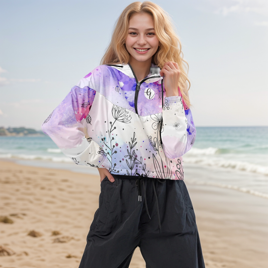 Aquarelle cropped windbreaker