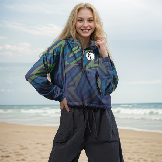 Cross Blue Line cropped windbreaker