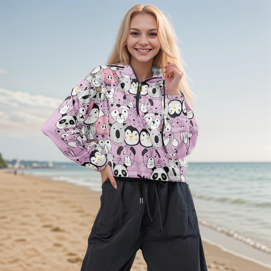 Beary Bear cropped windbreaker