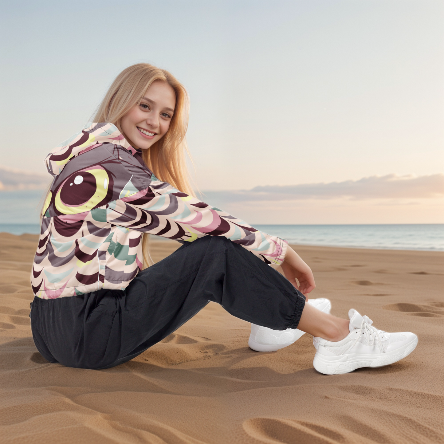 Owl Cropped Windbreaker