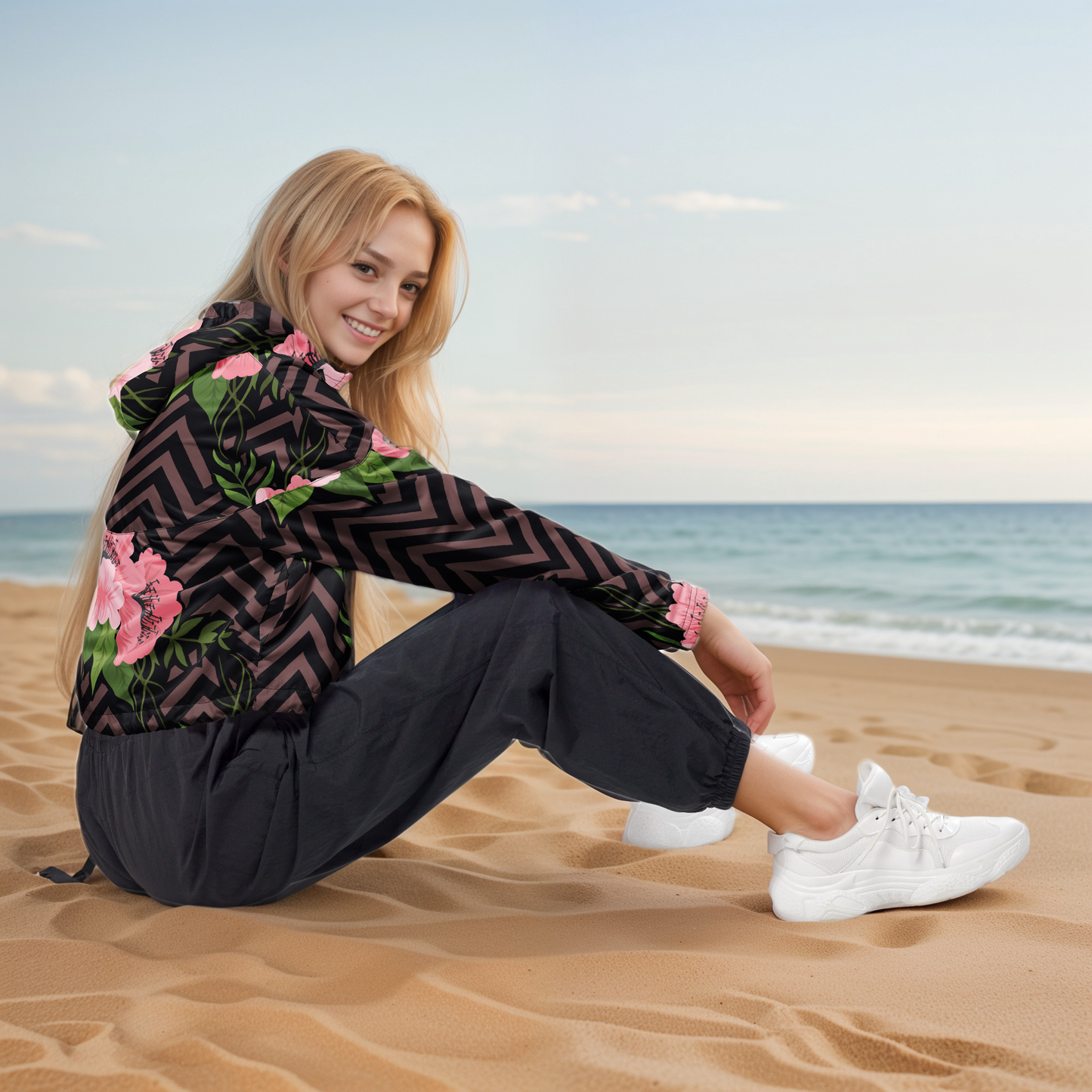 Pink Rose Apparel Cropped Windbreaker