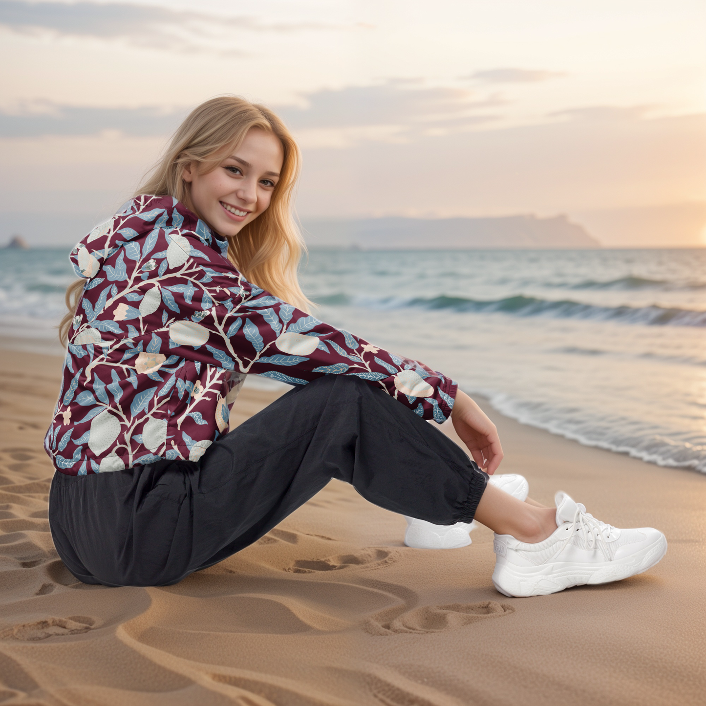 Autumn Bloom Cropped Windbreaker