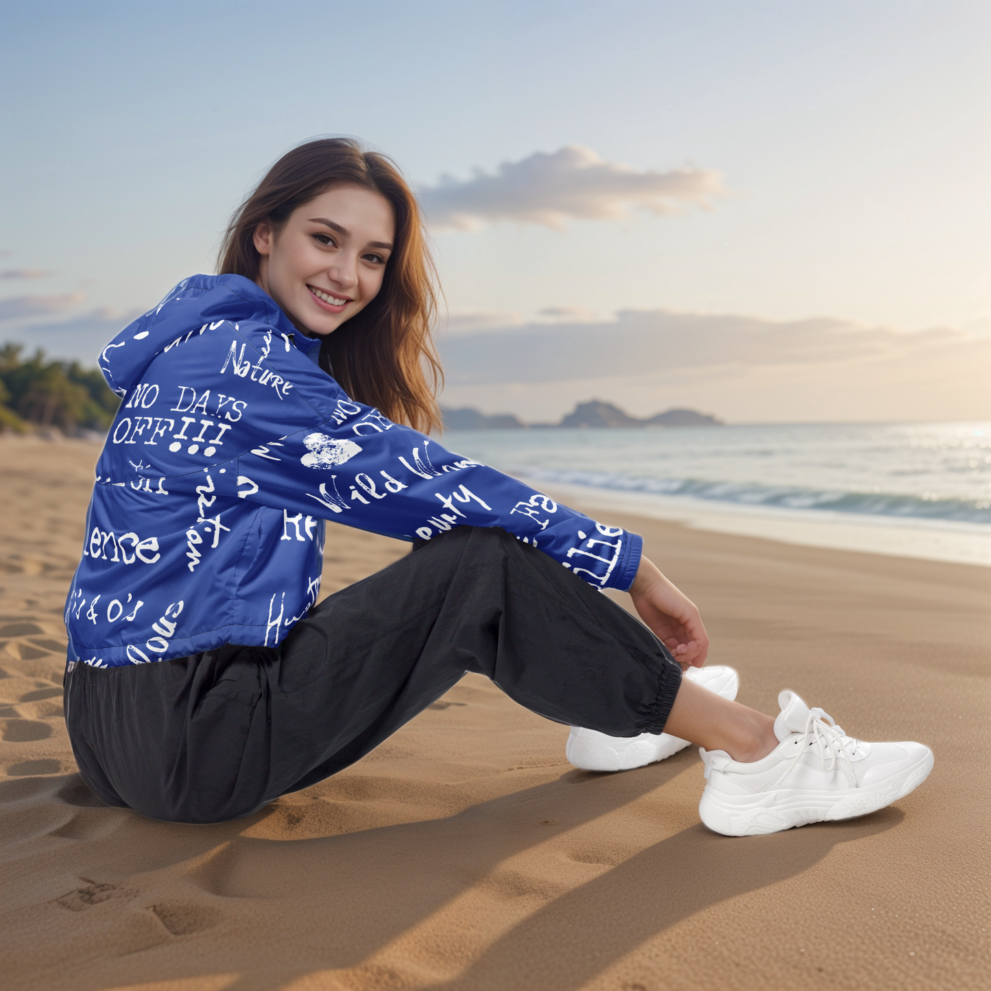 Resilience Blue Cropped Windbreaker
