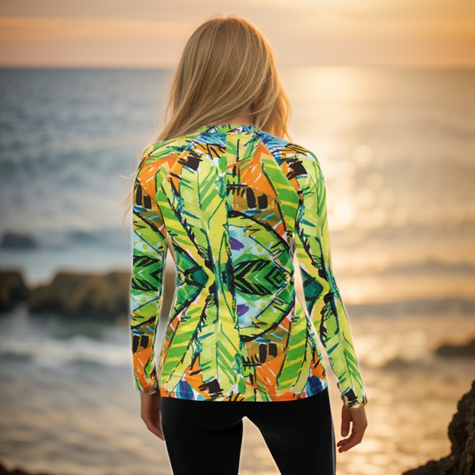 Leaves Floral Rash Guard