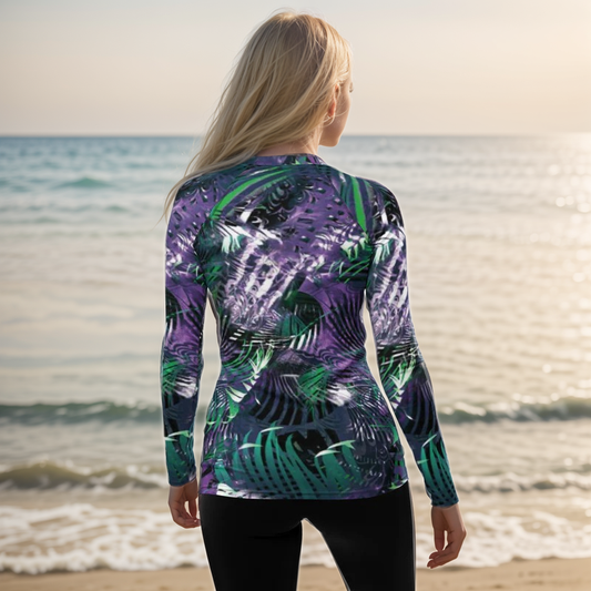 Multicolored Crossover Rash Guard