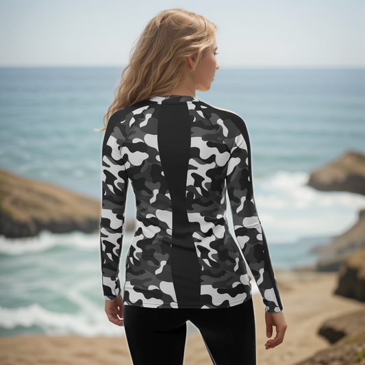 Grey Black Army Rash Guard