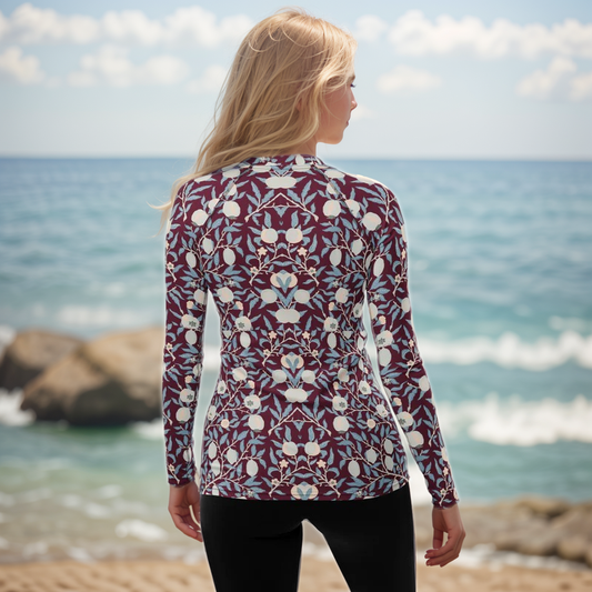 Red Floral Rash Guard