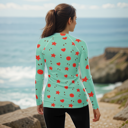 Watermelon Hearts Rash Guard