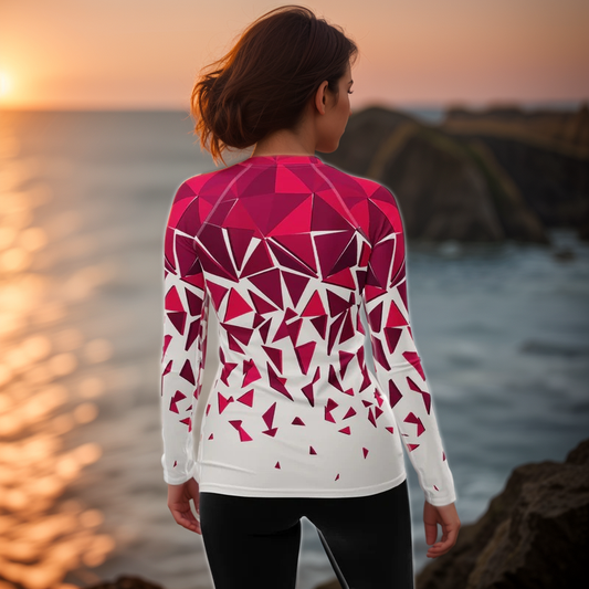 Red Ruby Mosaic Rash Guard