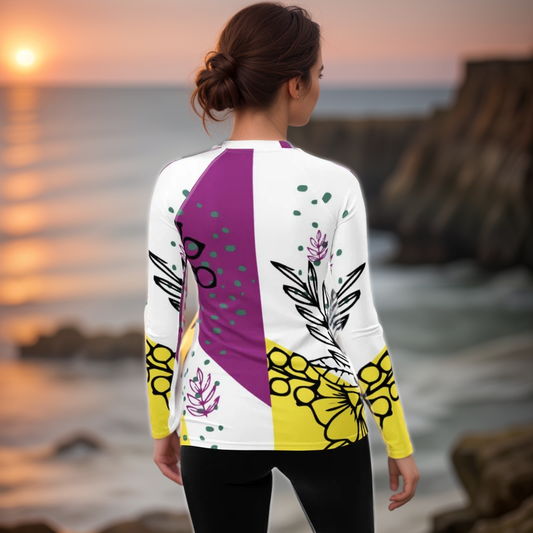 Ditzy Plum Rash Guard