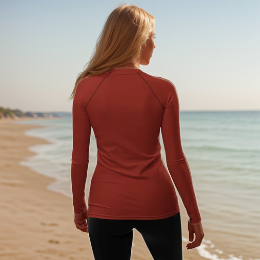 Red Dark Colored Rash Guard