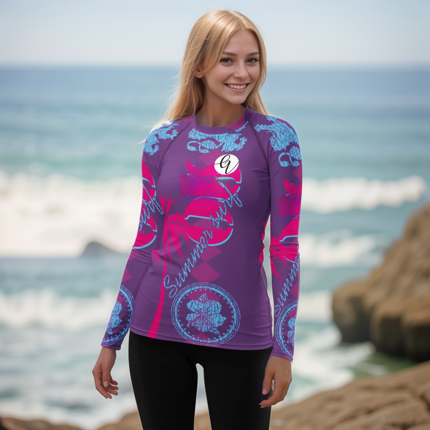 Purple Kisses Rash Guard
