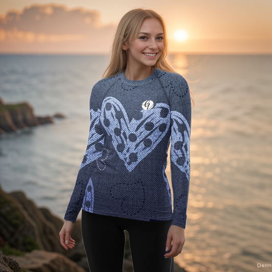 Grey Heart Rash Guard