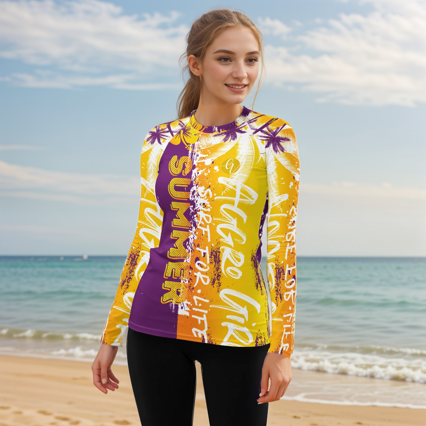 Purple Yellow Summer Rash Guard