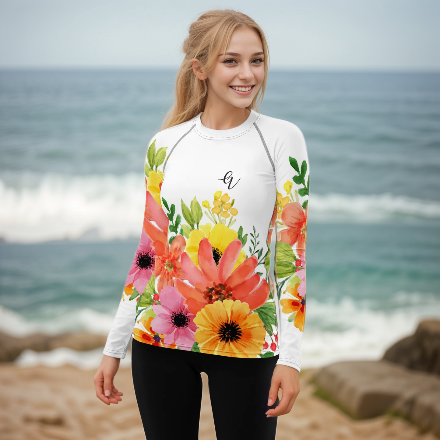 Spring Floral Rash Guard