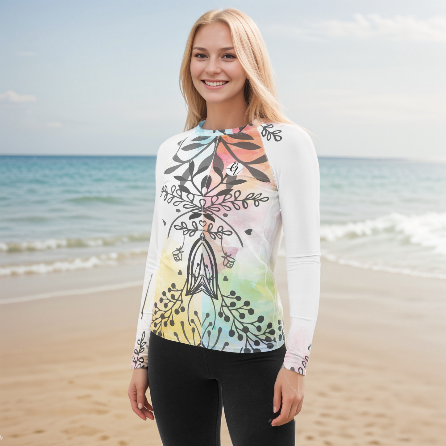 Flower Floral Rash Guard