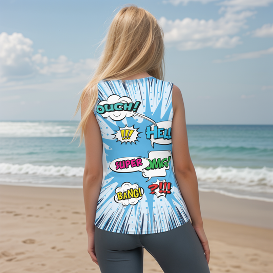 Cool Blue Cut & Sew Tank Top