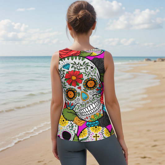 Dead Sugar Skull Cut & Sew Tank Top