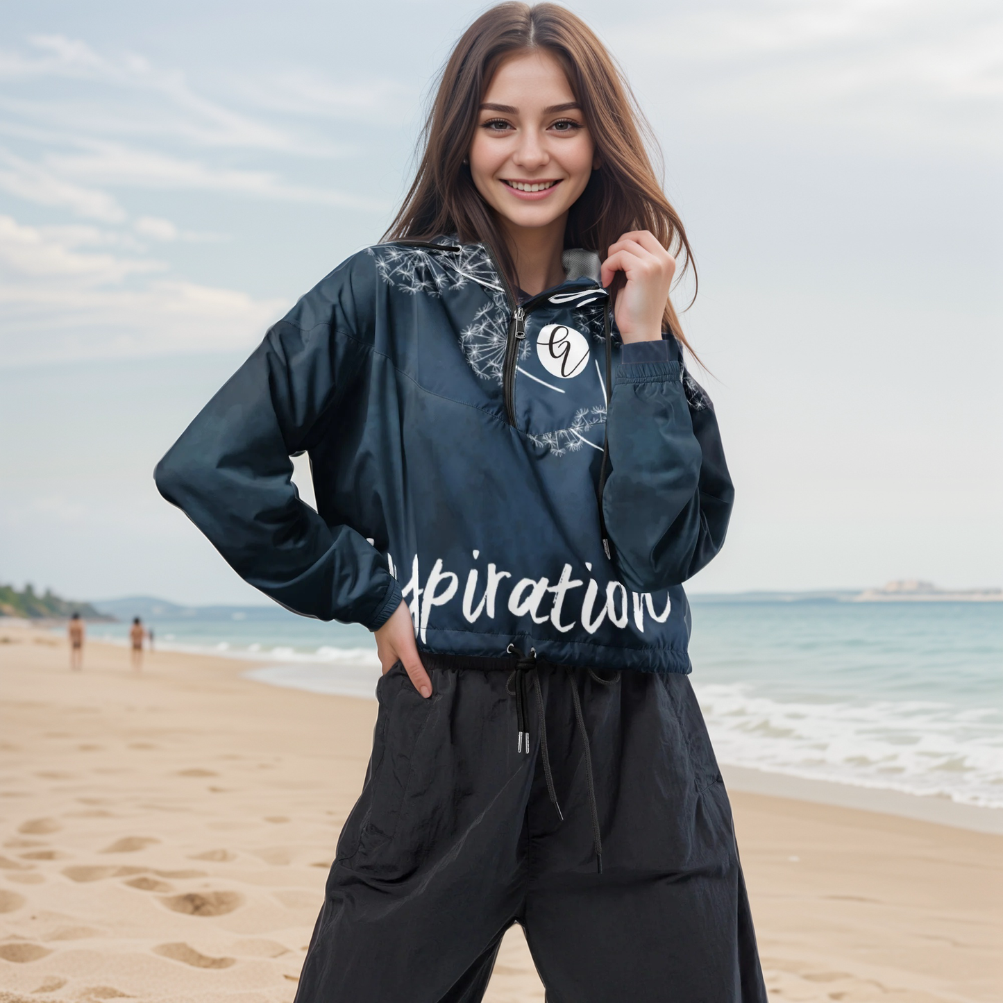 Blue Inspiration Cropped Windbreaker