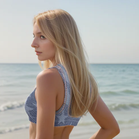Grey Stars padded bikini top