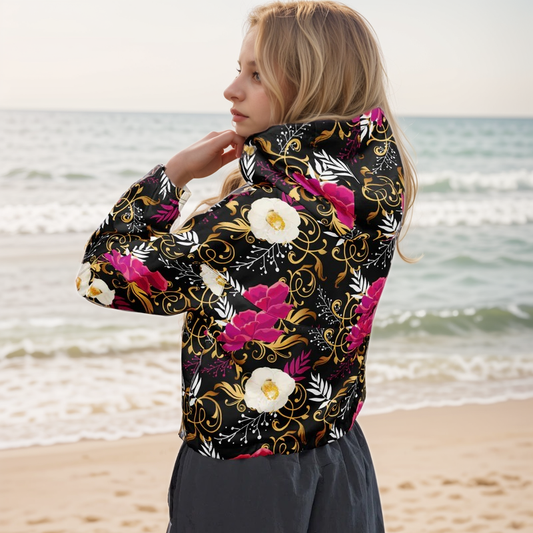 Black timber cropped windbreaker