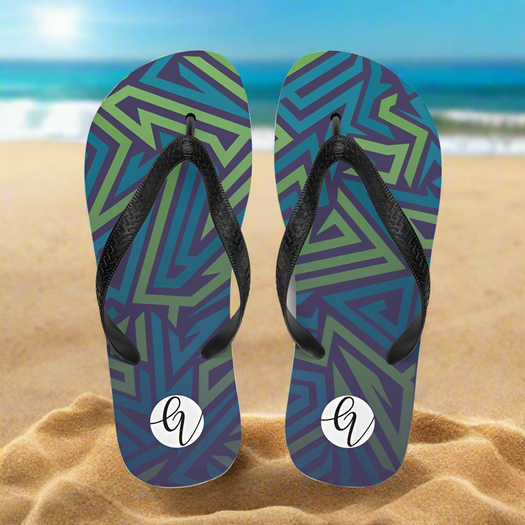 Cross Blue Line Flip-Flops