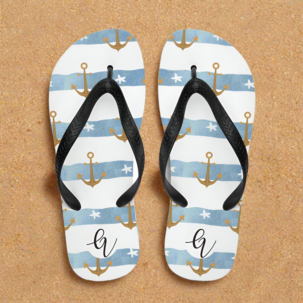 Anchor stripes Flip-Flops