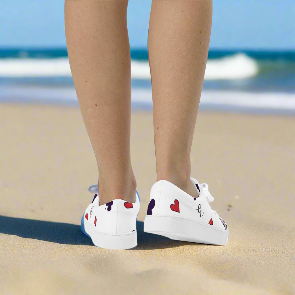 King of Hearts Lace-up Canvas Shoes