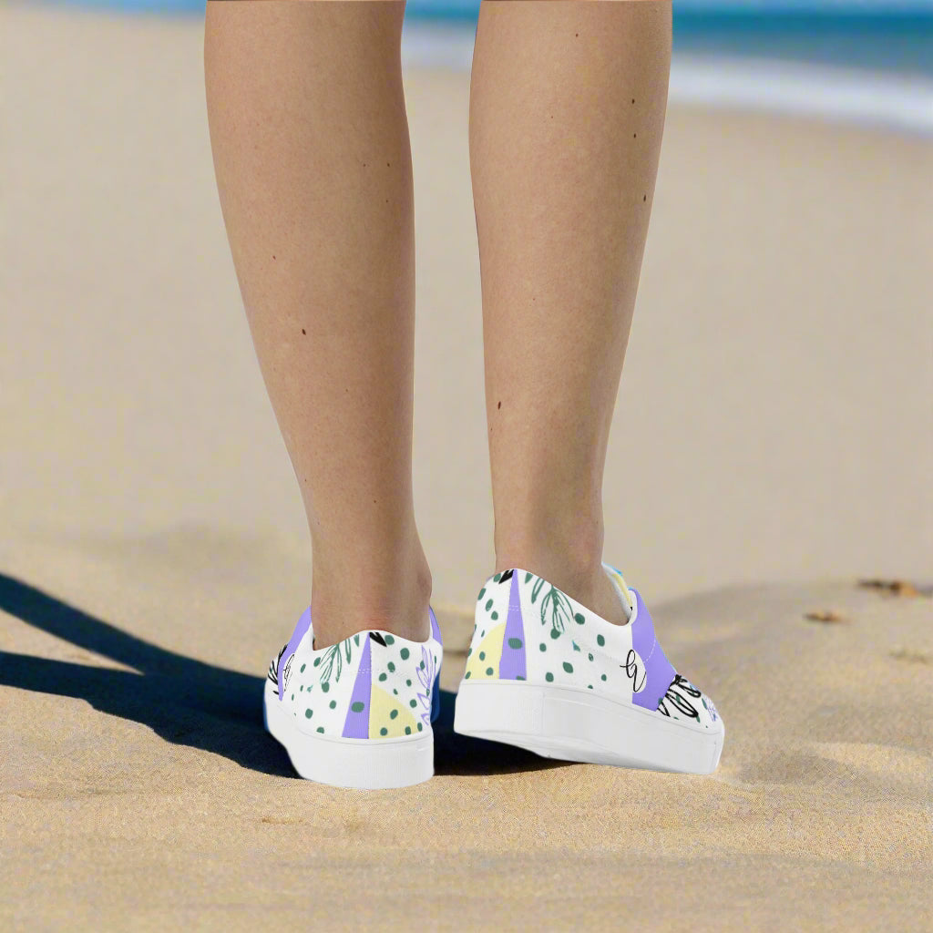 Violet Periwinkle Lace-up Canvas Shoes