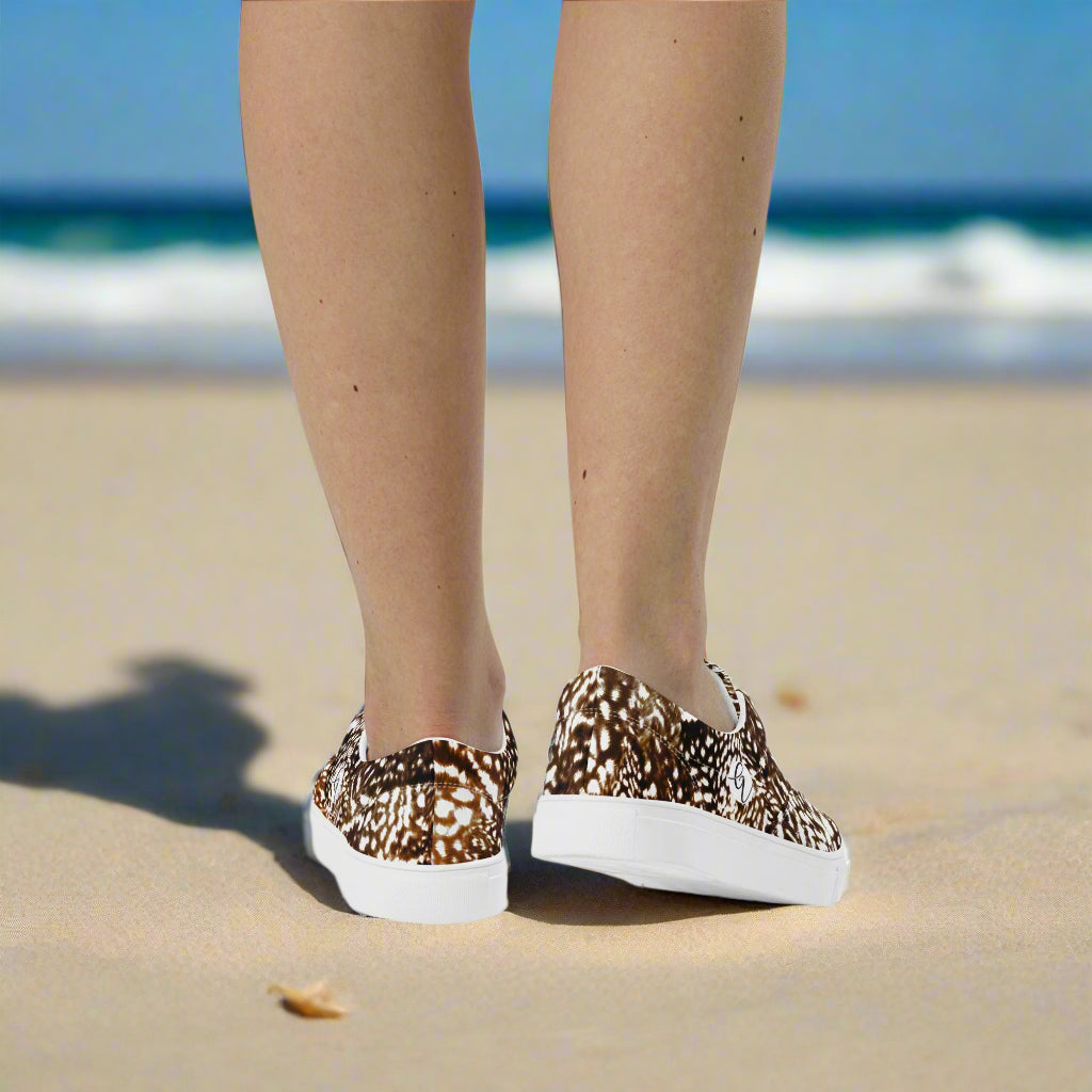 Bird Skin Lace-up Canvas Shoes