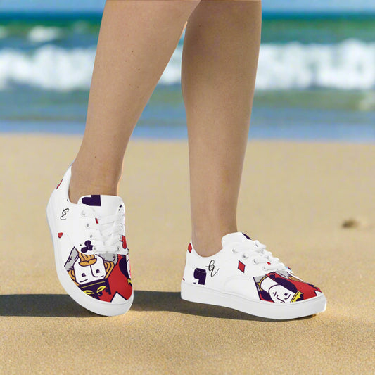 King of Hearts Lace-up Canvas Shoes