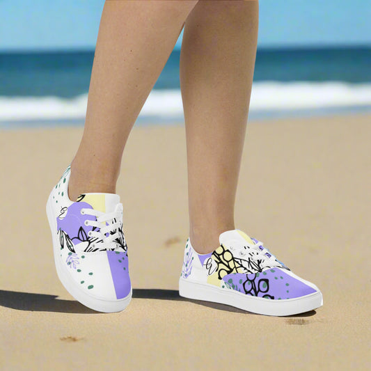 Violet Periwinkle Lace-up Canvas Shoes